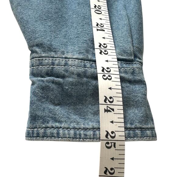 Levis Chore Jacket Flannel Lined Blue Denim Shacket Barn Coat M Workwear Grunge - Picture 10 of 16